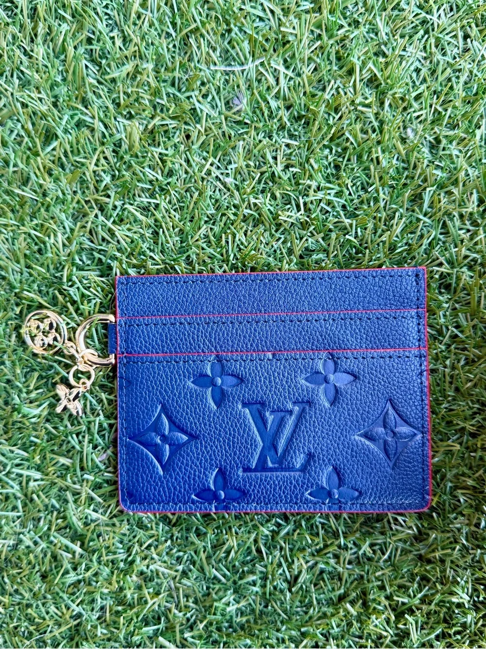 LV charm double card holder
